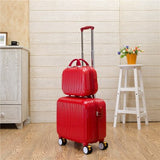 Wholesale!16Inch Pc Trolley Luggage With Cosmetic Box(2Pieces/Set),Fashion Candy Color Trolley