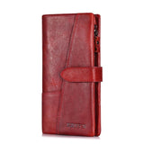 Kavis Genuine Leather Women Wallet Female Long Clutch Lady Walet Portomonee Rfid Luxury Brand Money