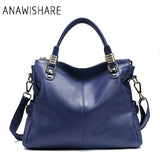 Anawishare Women Genuine Leather Handbag Cowhide Real Leather Shoulder Bag Ladies Totes Cow Leather
