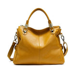 Anawishare Women Genuine Leather Handbag Cowhide Real Leather Shoulder Bag Ladies Totes Cow Leather