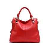 Anawishare Women Genuine Leather Handbag Cowhide Real Leather Shoulder Bag Ladies Totes Cow Leather