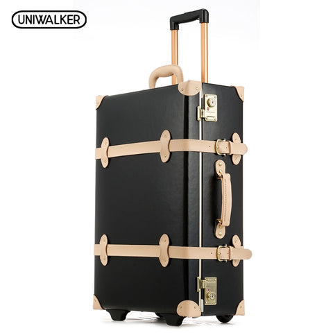 20 22 24 Inches Cow Leather Trolley Bags Men Travel Hand Luggage Rod Box Fashion Waterproof Cowhide