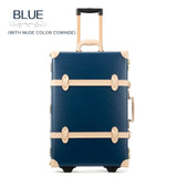 20 22 24 Inches Cow Leather Trolley Bags Men Travel Hand Luggage Rod Box Fashion Waterproof Cowhide
