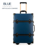 20 22 24 Inches Cow Leather Trolley Bags Men Travel Hand Luggage Rod Box Fashion Waterproof Cowhide
