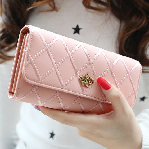Candy Colors Wallets With Imperial Crown Fashion Long Wallet Handbags Ladies Leather Bag Popular