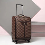 Letrend New Fashion Luxury Man Women 20 Inch Rolling Luggage Business Trolley Pu Leather Trunk