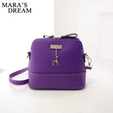 Mara'S Dream Women Leather Small Shoulder Bag Women Deer Spliced Collision Cross Body Bag Women