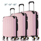 20"24"28" 3Piece Classic Striped Patch Trolley Suitcase/Rolling Spinner Wheels Pull Rod