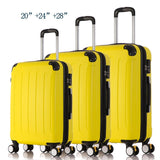 20"24"28" 3Piece Classic Striped Patch Trolley Suitcase/Rolling Spinner Wheels Pull Rod