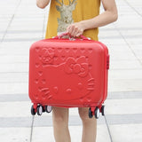 Wholesale!Girls Cute 14 16 Abs Hello Kitty Travel Luggage Sets,High Quality Female Lovely Travel