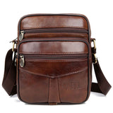 Qibolu Cow Genuine Leather Messenger Bags Men Travel Business Crossbody Shoulder Bag For Man
