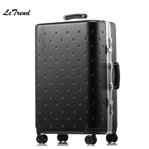 Letrend New Korean Rolling Luggage Spinner Trolley Wheel Suitcase Aluminium Frame Travel Bag