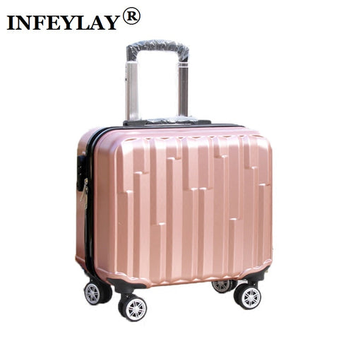 Hot 18 Inches Girl Boy Abs Pull Rod Box Students Trolley Case Child Travel Luggage Rolling Suitcase
