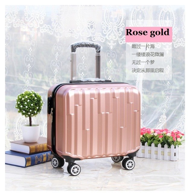 Hot 18 Inches Girl Boy Abs Pull Rod Box Students Trolley Case Child Travel Luggage Rolling Suitcase