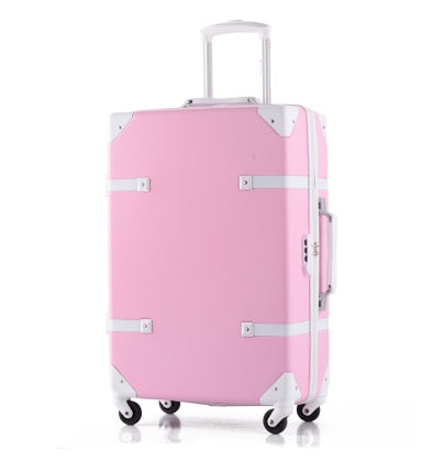 Vintage  Universal Wheels Luggage Picture Box Trolley Luggage Drag Boxes Suitcase Luggage