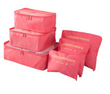6Pcs/Set Nylon Packing Cube Large Capacity Double Zipper Waterproof Bag Luggage Clothes Tidy