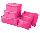 6Pcs/Set Nylon Packing Cube Large Capacity Double Zipper Waterproof Bag Luggage Clothes Tidy