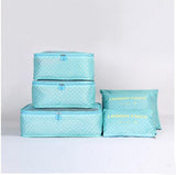 6Pcs/Set Nylon Packing Cube Large Capacity Double Zipper Waterproof Bag Luggage Clothes Tidy