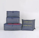 6Pcs/Set Nylon Packing Cube Large Capacity Double Zipper Waterproof Bag Luggage Clothes Tidy