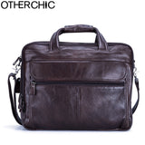 Otherchic Men Leather Handbags Men Crossbody Bags Cow Leather Genuine Leather Briefcafe Laywer Bags