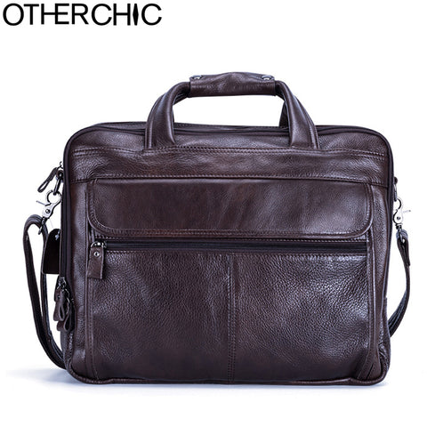 Otherchic Men Leather Handbags Men Crossbody Bags Cow Leather Genuine Leather Briefcafe Laywer Bags