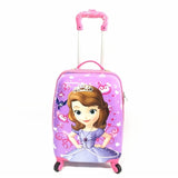"18-Inch Children Luggage Suitcase, Boys And Girls Princess Abs Cartoon Tie Rod Suitcase Box