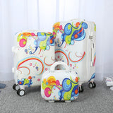 Cartoon Luggage Female Universal Wheels Trolley Luggage Travel Bag14 20 24 Password Box Child