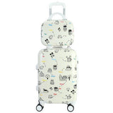 Cartoon Luggage Female Universal Wheels Trolley Luggage Travel Bag14 20 24 Password Box Child
