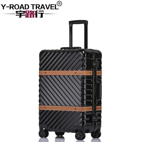4 Size Vintage Travel Suitcase Rolling Luggage Leather Decoration Koffer Trolley Tsa Lock Suitcases