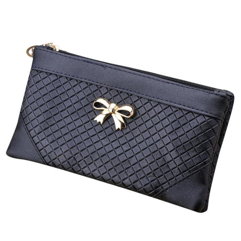 Casual Day Clutches Women Bags Bow Weave Pattern Wallet 2016 Fashion Shoulder Messenger Bag Handbag