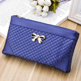 Casual Day Clutches Women Bags Bow Weave Pattern Wallet 2016 Fashion Shoulder Messenger Bag Handbag