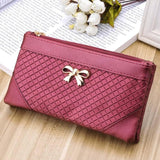 Casual Day Clutches Women Bags Bow Weave Pattern Wallet 2016 Fashion Shoulder Messenger Bag Handbag