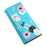 Xiniu Women Wallet Cat Flowers Pattern Hasp Coin Purse Long Wallets Woman Card Holders Handbag