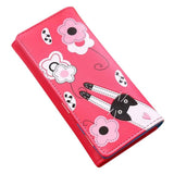 Xiniu Women Wallet Cat Flowers Pattern Hasp Coin Purse Long Wallets Woman Card Holders Handbag