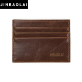 Jinbaolai Men Card Holder Business Mens Simple Pu Leather Skin Credit Id Card Slim Purse Mens