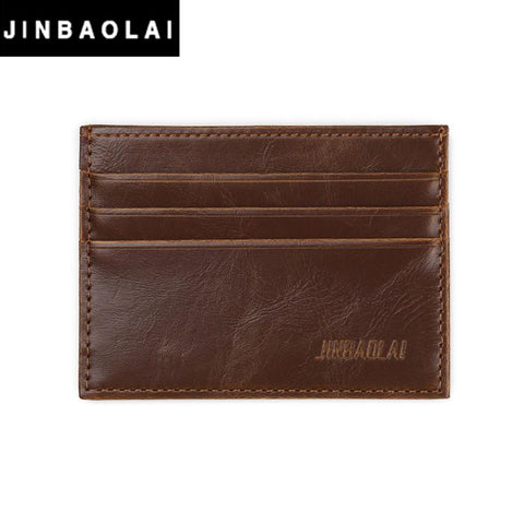Jinbaolai Men Card Holder Business Mens Simple Pu Leather Skin Credit Id Card Slim Purse Mens