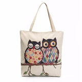 Xiniu Bags Women Owl Printed Canvas Tote Casual Beach Bags Women Shopping Bag Handbags