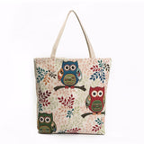 Xiniu Bags Women Owl Printed Canvas Tote Casual Beach Bags Women Shopping Bag Handbags
