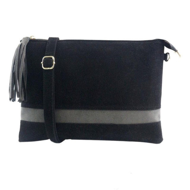 Xiniu Handbags Women Stripe Hit Patchwork Bag Womens Messenger Bags Small Tassel Chains Cross