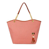 Xiniu Women Japan Canvas Shopping Tote Girl Stripe Tassels Chain  Shoulder Shop Bag #Xtj