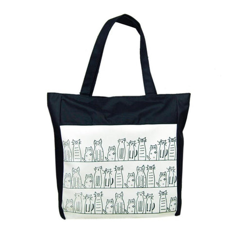 Xiniu Women Bag Summer 2017 Luxury Designer Cotton Canvas Tote Cat Bag Travel Shopping Women