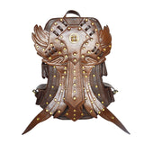 Top Quality Pu Leather Women Rivet Retro Punk Knapsack Pack Ladies Gothic Mul-Tifunctional Rucksack