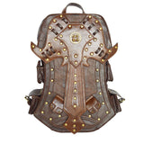 Top Quality Pu Leather Women Rivet Retro Punk Knapsack Pack Ladies Gothic Mul-Tifunctional Rucksack