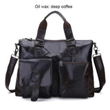 Otherchic14" Real Leather Document Briefcase Retro Men Business Bags Mens Handbags Genuine Cow