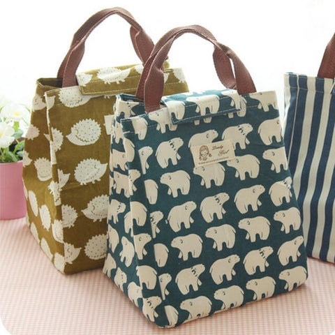 2017 Waterproof Lunch Bag For Women Kids Men Cooler Lunch Box Bag Tote Canvas Lunch Bag