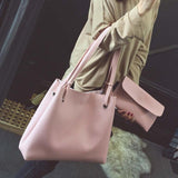 Xiniu Women Bags Set 2 Pcs Women Leather Litchi Stria Single Shoulder Bag+Clutch Bag Bolsa Feminina