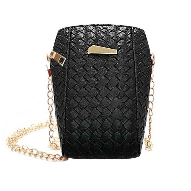 Xinui Women Messenger Bag Small Leather Handbag Slim Weave Womens Bag Small Cross Body Chains