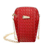Xinui Women Messenger Bag Small Leather Handbag Slim Weave Womens Bag Small Cross Body Chains