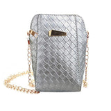 Xinui Women Messenger Bag Small Leather Handbag Slim Weave Womens Bag Small Cross Body Chains