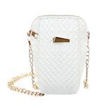 Xinui Women Messenger Bag Small Leather Handbag Slim Weave Womens Bag Small Cross Body Chains